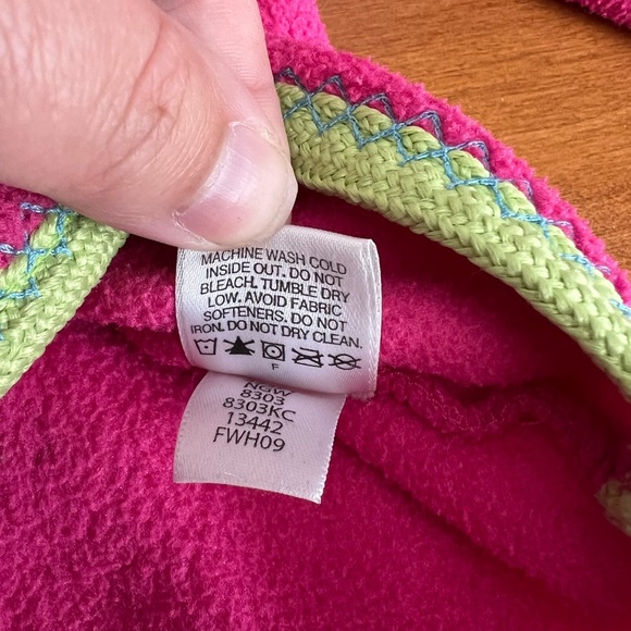 Hanna Andersson 🦒 Sweater Jacket Zip-Up Giraffe Toucan Pink Green Hood 6-12M - Picture 8 of 9